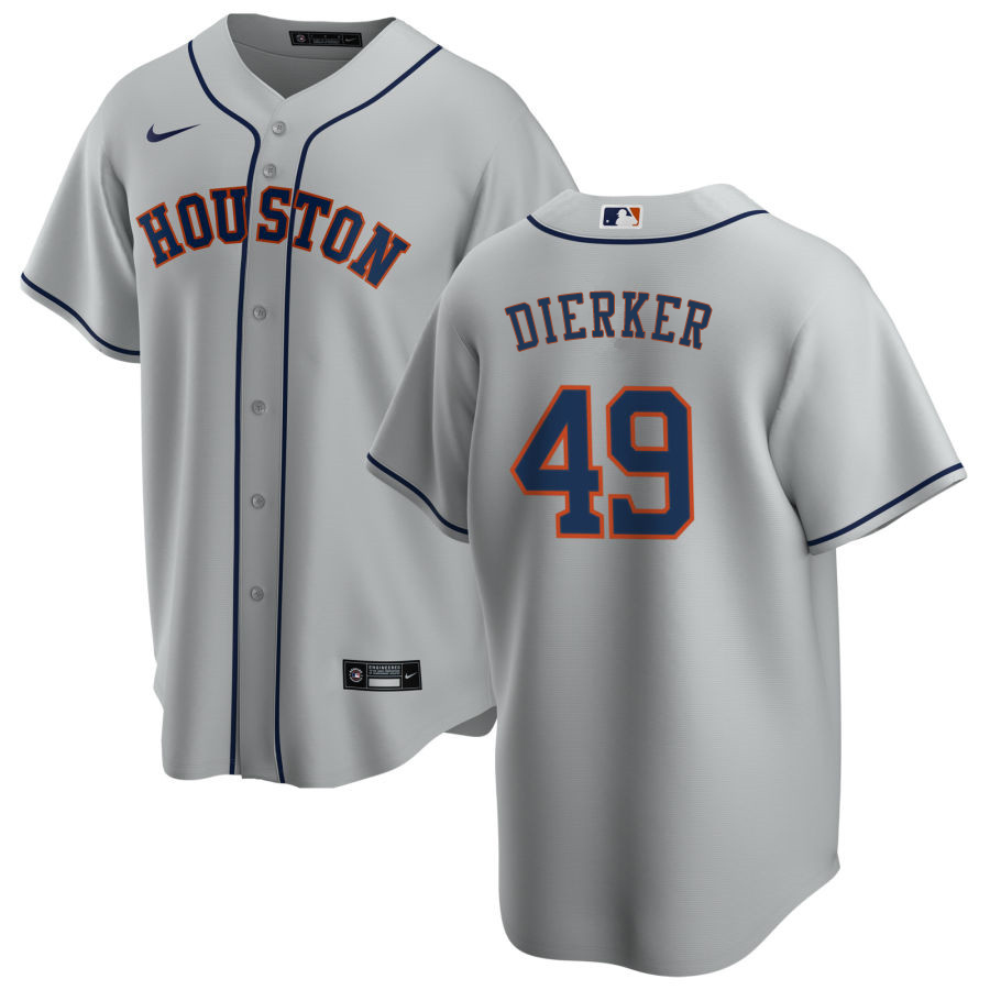 Nike Men #49 Larry Dierker Houston Astros Baseball Jerseys Sale-Gray